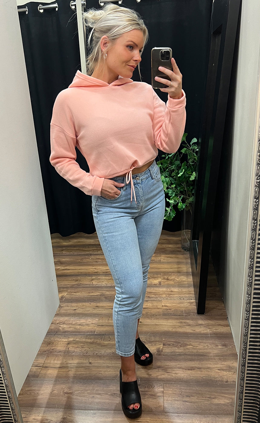 Jessa crop peysa - pink