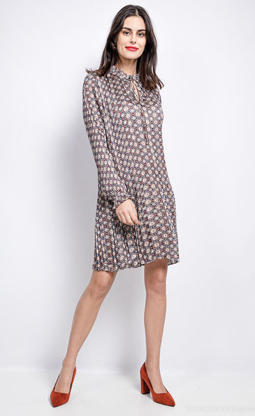 Jill kjóll - blue/red