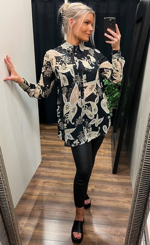 Maya shirt - black print