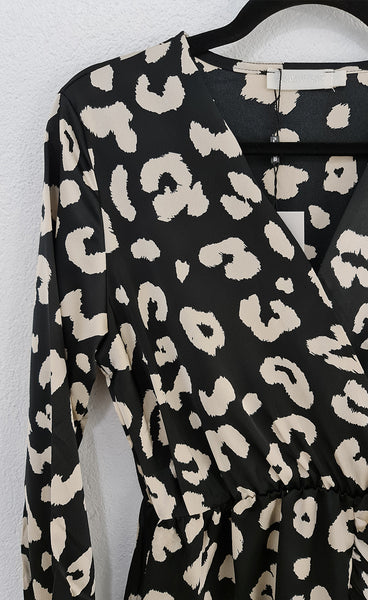 Ruth kjóll - black/leo