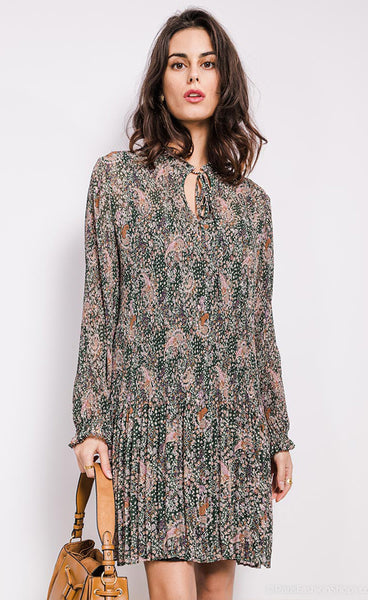 Jill kjóll - green/pink