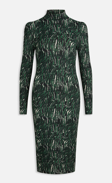 Vya dress - hunter green/zebra