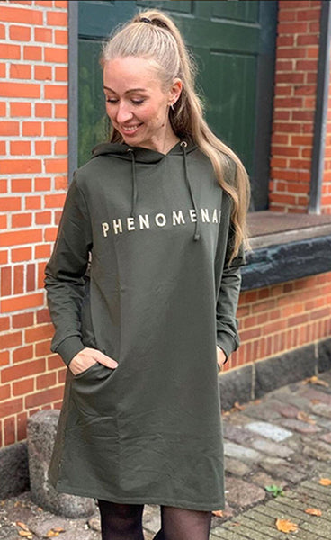 Malle hettupeysu kjóll - army