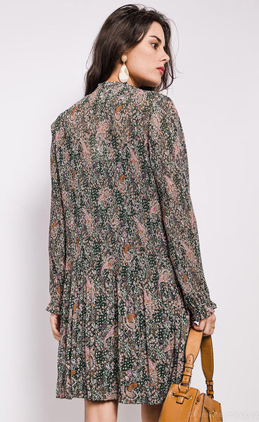 Jill kjóll - green/pink