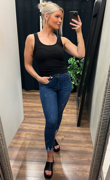 Olivie rib top - black