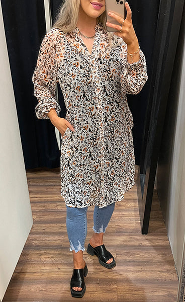 Siva kjóll - leopard