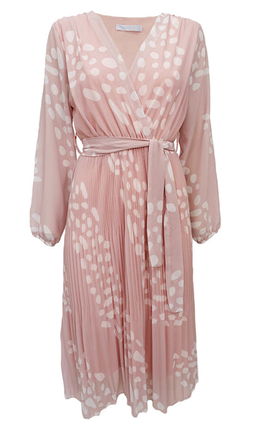 Kjóll m/munstri bleikur