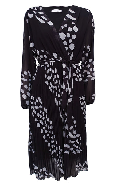 Kjóll m/munstri svartur